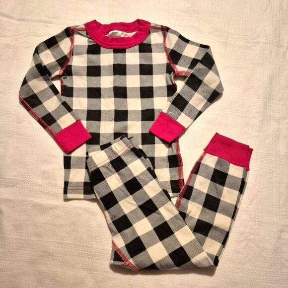 Hanna Andersson boys or girls size 100 or 4 gingham pajama set, red black white - Picture 1 of 8